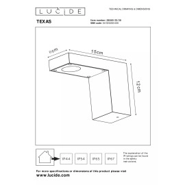 TEXAS āra sienas spot gaismeklis 1 × 7 W Integrated LED antracīta (Lucide)