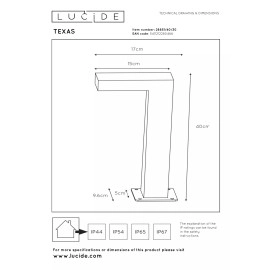 TEXAS LED āra stabiņš 1 × 8 W 3000K antracīta (Lucide)