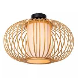THULINE griestu lampa Ø45 cm 1xE27 5 W gaiša koka (Lucide)