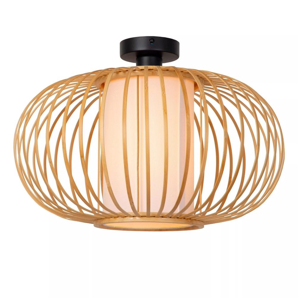 THULINE griestu lampa Ø45 cm 1xE27 5 W gaiša koka (Lucide)