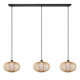 THULINE piekaramā lampa 3xE27 5 W gaiša koka modelis 03 (Lucide)