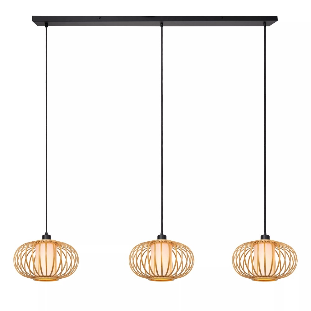 THULINE piekaramā lampa 3xE27 5 W gaiša koka modelis 03 (Lucide)