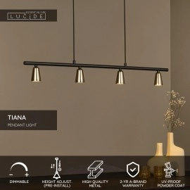 TIANA piekaramā lampa 4xGU10 šampanieša tonī (Lucide)