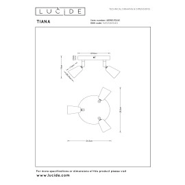 TIANA griestu prožektors 3xGU10 taupe (Lucide)