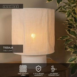 TISSAJA galda lampa 1x40W E27 balta (Lucide)