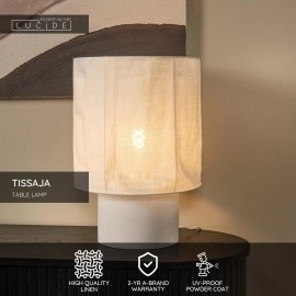 TISSAJA galda lampa 1x40W E27 balta (Lucide)