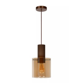 TOLEDO piekaramā lampa Ø 20 cm, 1xE27, dzintara tonī (Lucide)