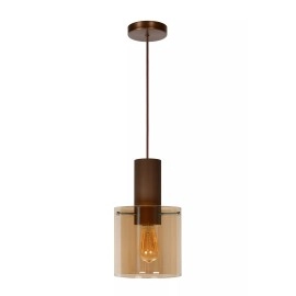 TOLEDO piekaramā lampa Ø 20 cm, 1xE27, dzintara tonī (Lucide)
