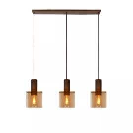 TOLEDO piekaramā lampa 3xE27, dzintara tonī (Lucide)