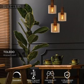 TOLEDO piekaramā lampa 3xE27, dzintara tonī, klastera veids (Lucide)