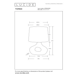 TOMEO galda lampa 1xE14 40 W melna (Lucide)