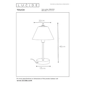 TOUCH galda lampa Ø22 cm E14 satīna hroms (Lucide)