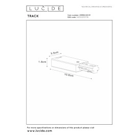 TRACK barošanas pieslēgums single balta (Lucide)