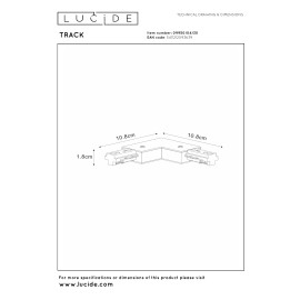 TRACK L savienotājs pa labi melns (Lucide)