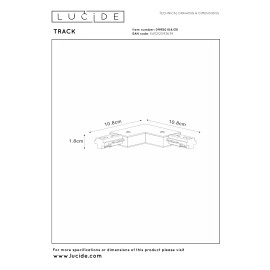TRACK L savienotājs pa labi melns (Lucide)