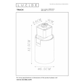 TRACK NIGEL sliežu prožektors 1xGU10 balts (Lucide)