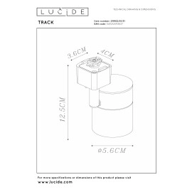 TRACK FLORIS sliežu prožektors 1xGU10 balts (Lucide)