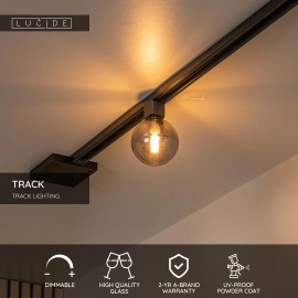 TRACK TYCHO sliežu prožektors 1xG9 dūmakaini pelēks / melns (Lucide)