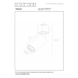TRACK RITMO sliežu prožektors 1xGU10 (MR11) kafijas (Lucide)