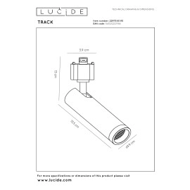 TRACK GRADO sliežu prožektors 1xGU10 (MR11) pelēks dzelzs tonis (Lucide)