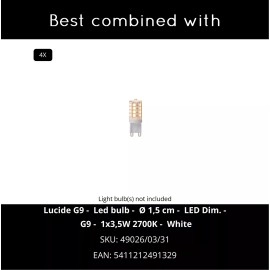 TREVOR Piekaramā lampa 4x40W G9 opāla (Lucide)