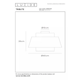 TRIBUTE griestu lampa Ø 40 cm, 1xE27, krēmkrāsas (Lucide)