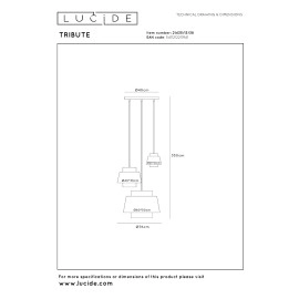 TRIBUTE piekaramā lampa Ø 76 cm, 3xE27, krēmkrāsas, augstiem griestiem (Lucide)
