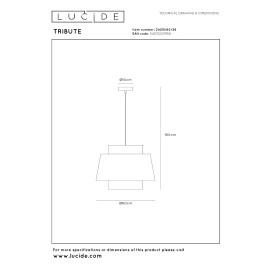 TRIBUTE piekaramā lampa Ø 60 cm, 1xE27, krēmkrāsas (Lucide)