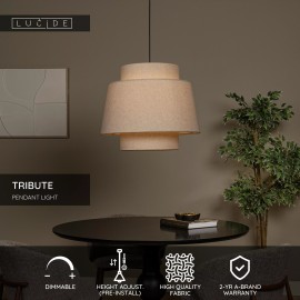 TRIBUTE piekaramā lampa Ø 60 cm, 1xE27, krēmkrāsas (Lucide)