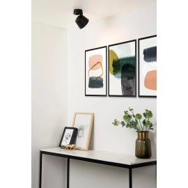 TRIGONO griestu prožektors Ø10,5 cm 1x50W melna (Lucide)