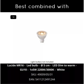 TRIMLESS iebūvējamais griestu prožektors 9,7 cm × 9,7 cm × 9 cm 1x50W balta (Lucide)