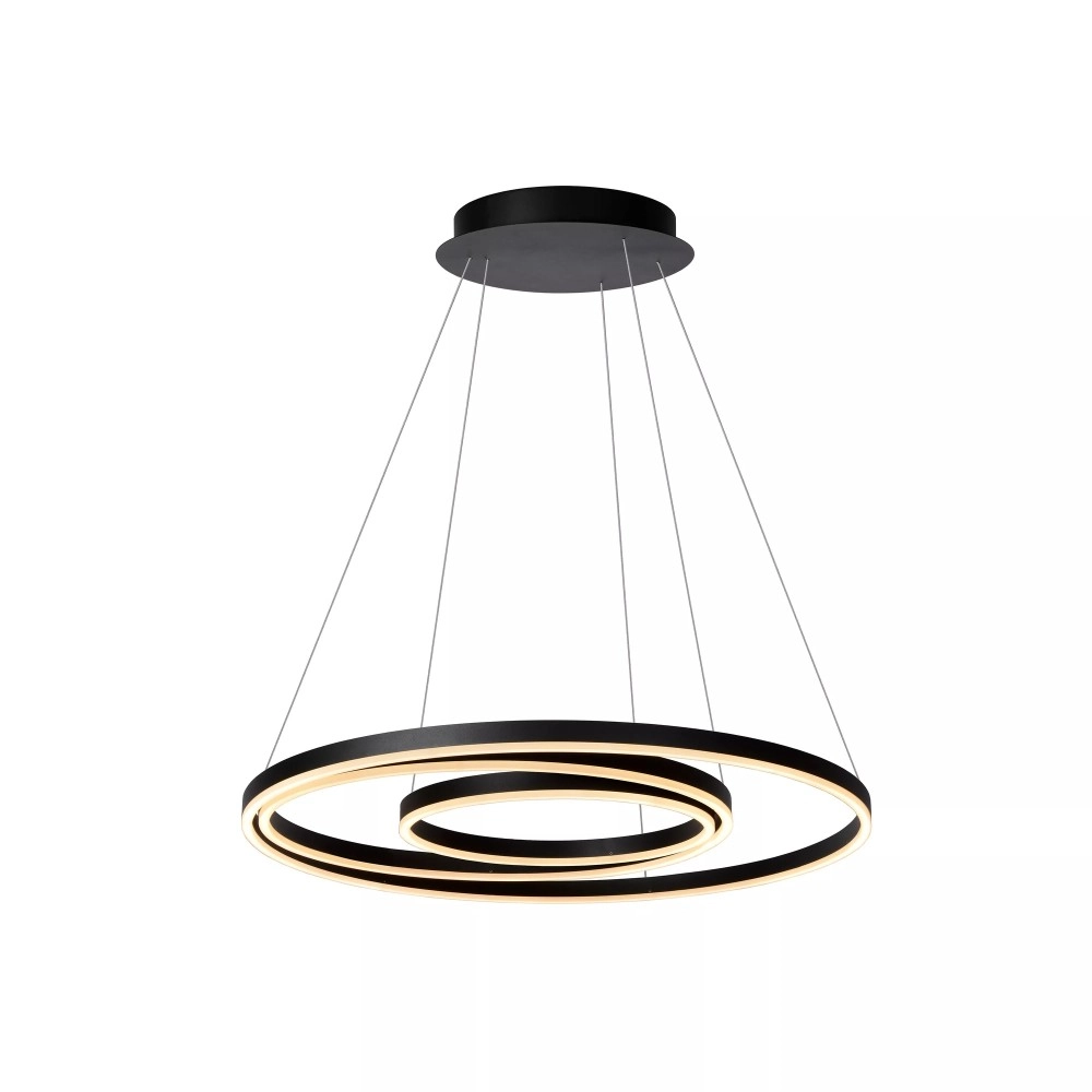 TRINITI LED piekaramā lampa Ø80 cm 32 W 3000K melna (Lucide)