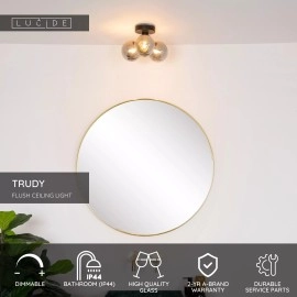 TRUDY vannas istabas griestu lampa 3x40W G9 IP44 melna (Lucide)