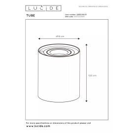 TUBE galda lampa Ø9,6 cm LED 3 StepDim GU10 1x5W 2700K balta (Lucide)