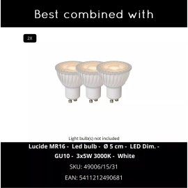 TUBE griestu spotlampa 2xGU10 50W balta (Lucide)