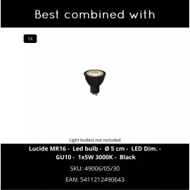 TUBE griestu spotlampa 1xGU10 50W melna (Lucide)