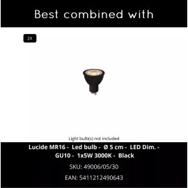 TUBE griestu spotlampa 2xGU10 50W melna (Lucide)