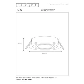 TUBE iebūvējamā spotlampa Ø9,2 cm 1xGU10 50W melna (Lucide)