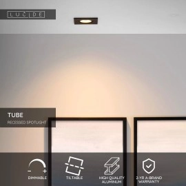 TUBE iebūvējamā spotlampa 1xGU10 50W melna (Lucide)