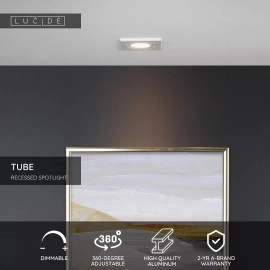 TUBE iebūvējamā spotlampa 1xGU10 50W balta (Lucide)