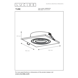 TUBE iebūvējamā spotlampa 1xGU10 50W balta (Lucide)