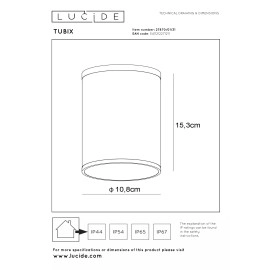 TUBIX āra griestu gaismeklis 1×24W E27 balta (Lucide)