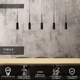 TUBULE piekaramā lampa 101 cm LED 5 x 7W 2700K melna (Lucide)