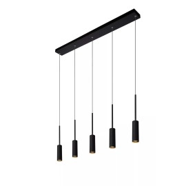TUBULE piekaramā lampa 101 cm LED 5 x 7W 2700K melna (Lucide)