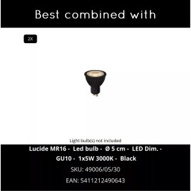 TUNDRAN galda lampa 30x15 cm 2xGU10 melna (Lucide)