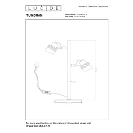 TUNDRAN galda lampa 30x15 cm 2xGU10 melna (Lucide)