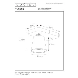 TURNON gultas / sienas lampa 1x5W melna / matēts zelts (Lucide)
