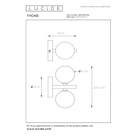 TYCHO sienas lampa 2xG9 matēta zelta/misiņa tonī (Lucide)