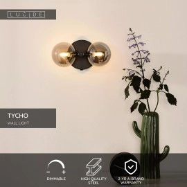 TYCHO sienas lampa 2xG9 melna (Lucide)