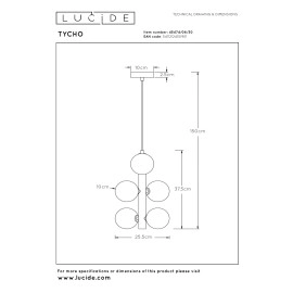 TYCHO Piekaramā lampa 6x28W G9 melna (Lucide)